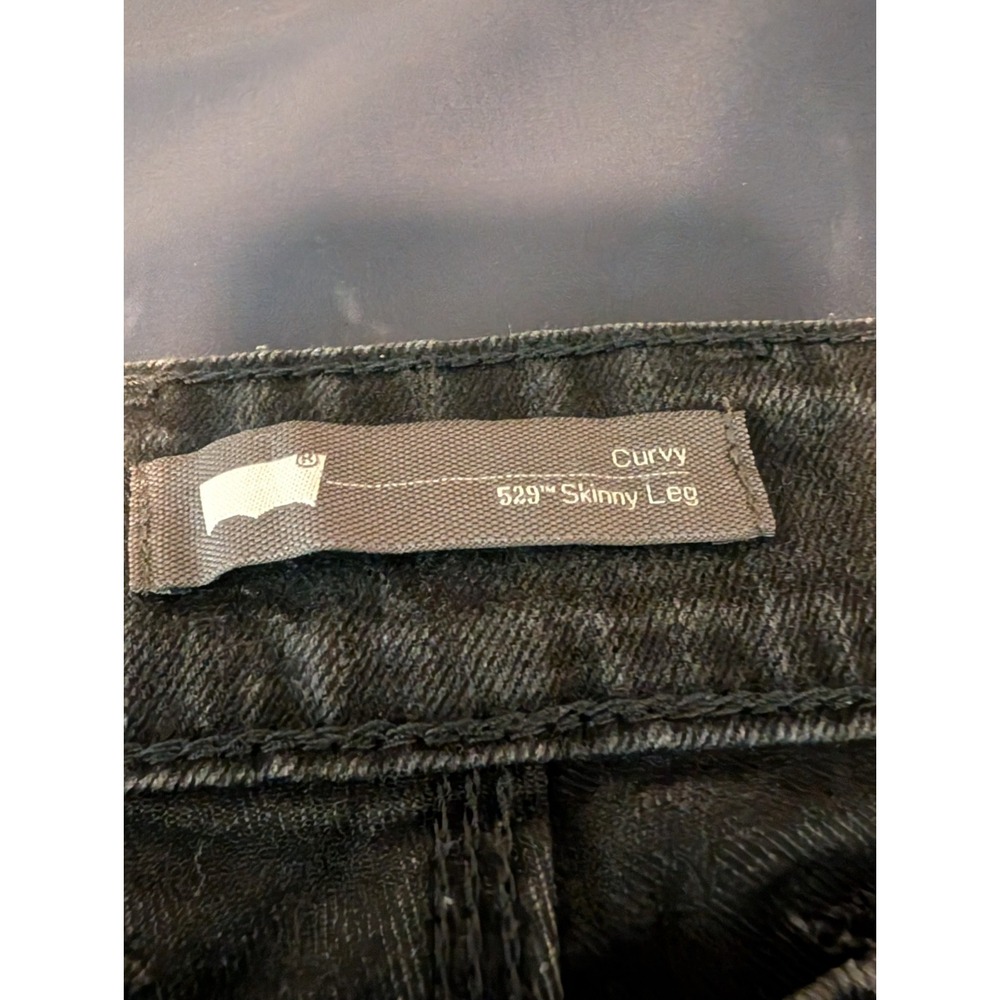 Levis Women 529 Curvy Skinny Leg Jeans Black Tab Dark Wash Mid Rise Slim Fit 29 - Picture 2 of 10